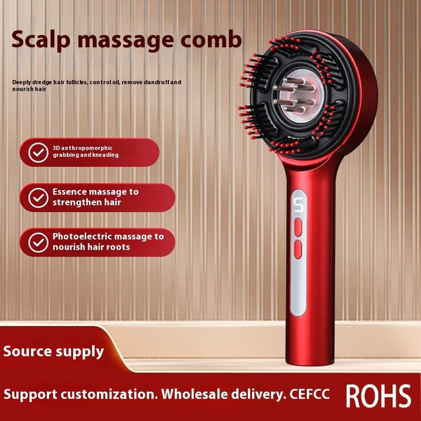 Rubbing Hair Comb Scalp Electric Massage Comb Red Light Anti-density Hair