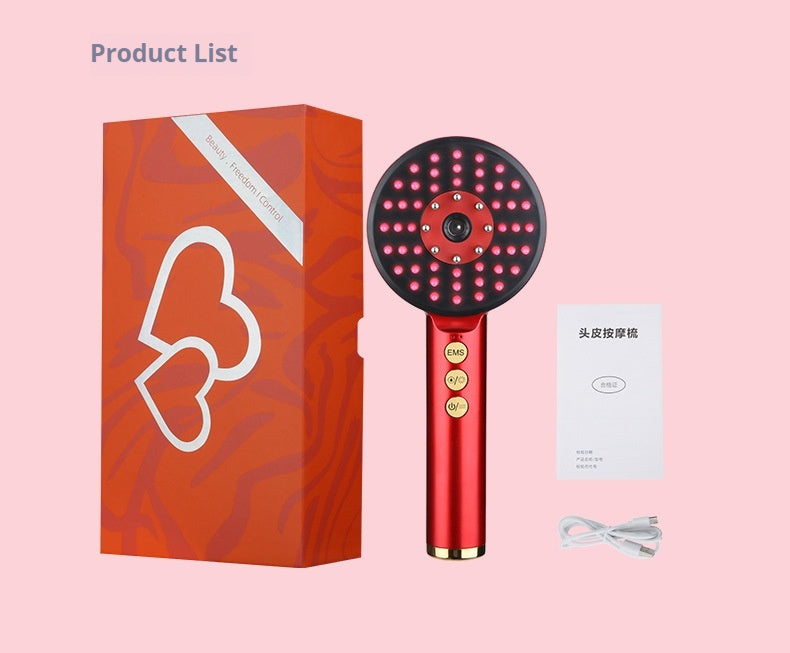 Rubbing Hair Comb Scalp Electric Massage Comb Red Light Anti-density Hair