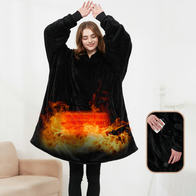 USB Heated Wearable Blanket Oversized Lazy Hoodie