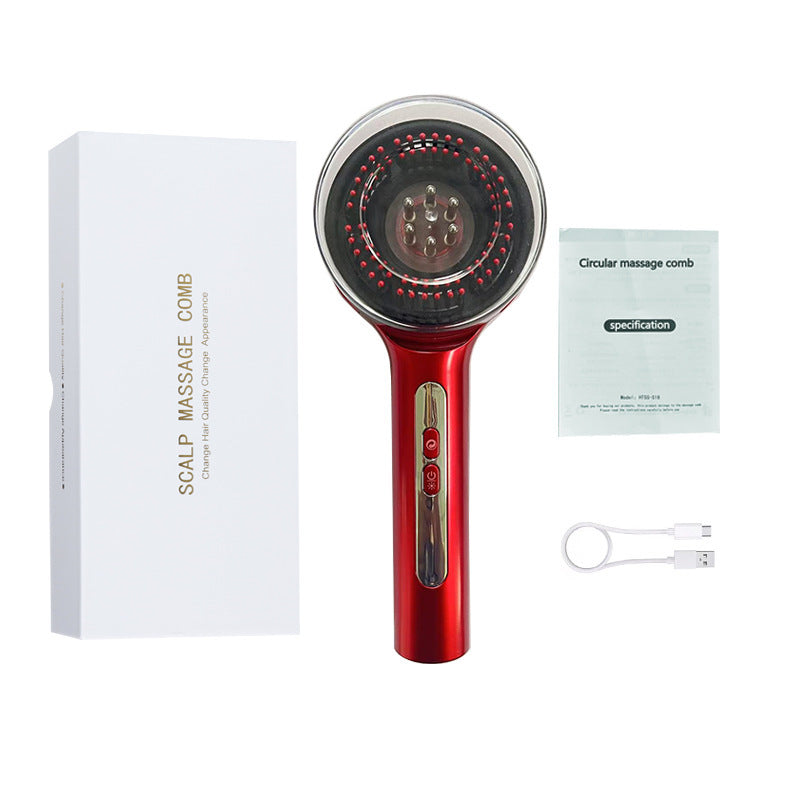 Rubbing Hair Comb Scalp Electric Massage Comb Red Light Anti-density Hair