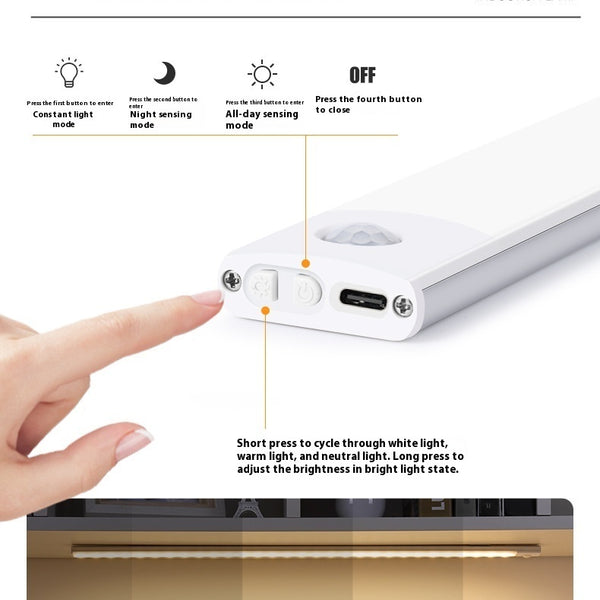 Ultra-thin Intelligent Human Body Sensing LED Light Long Magnetic Self-adhesive