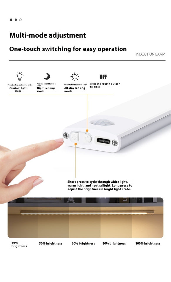 Ultra-thin Intelligent Human Body Sensing LED Light Long Magnetic Self-adhesive
