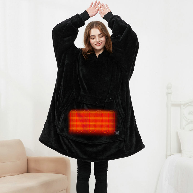 USB Heated Wearable Blanket Oversized Lazy Hoodie