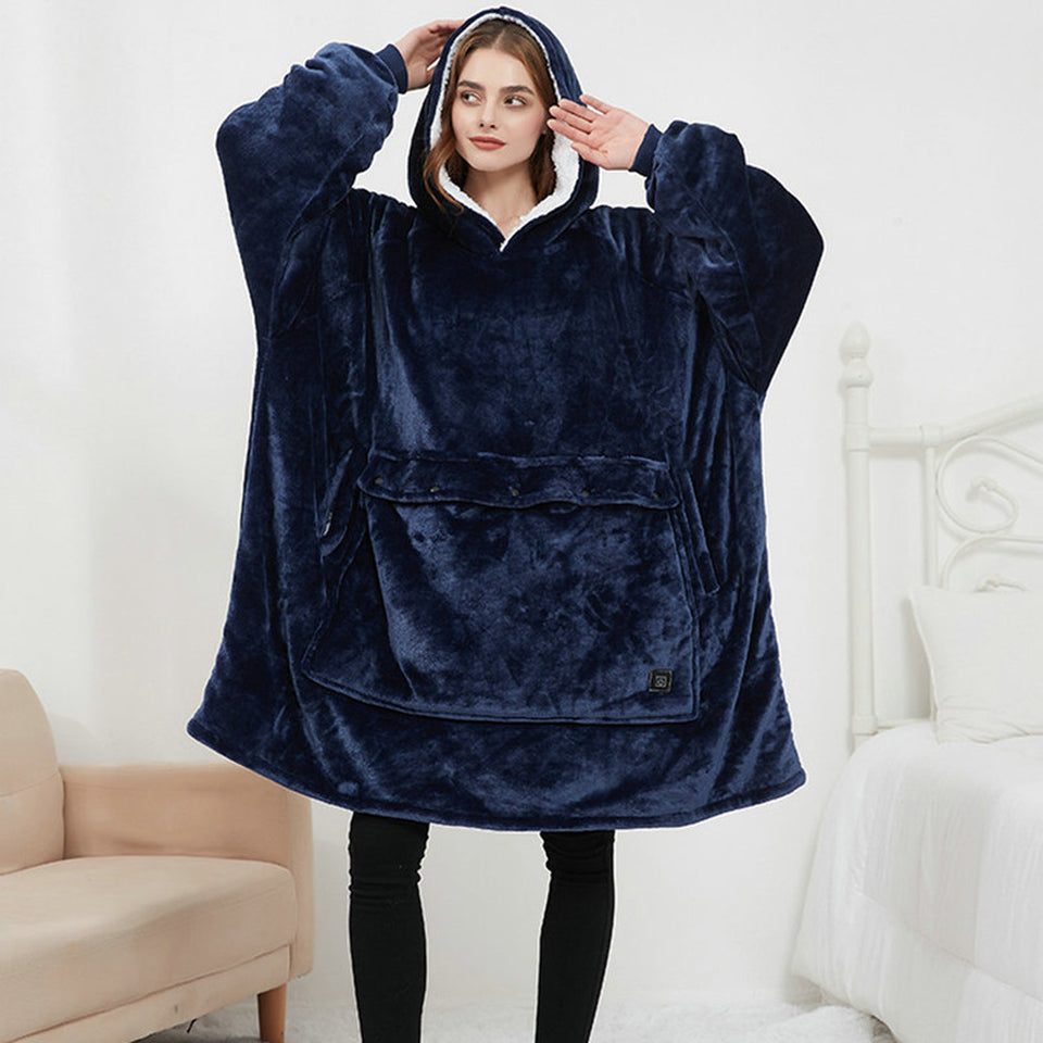 USB Heated Wearable Blanket Oversized Lazy Hoodie